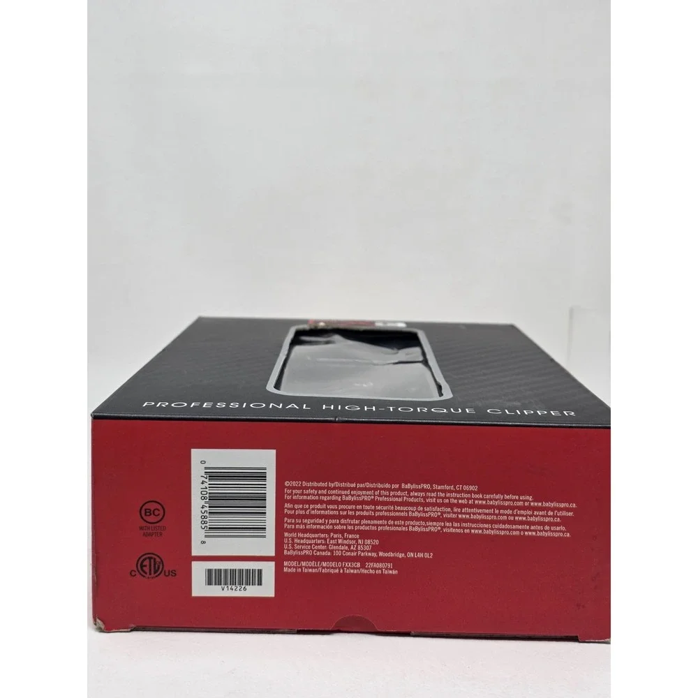 BaBylissPRO FX3 Professional High Torque Clipper Black #FXX3CB New Open Box
